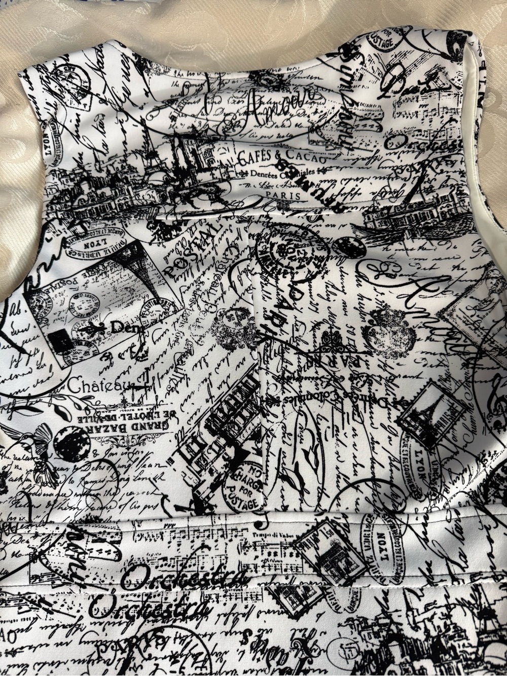 Joseph Ribkoff Cityscape Print Paris Newspaper Zip Front Sheath Dress Sz 10 - Picture 7 of 11